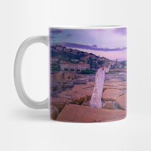 Summer Sunset Purple Sky Clouds Sea Rocks Italy Mug